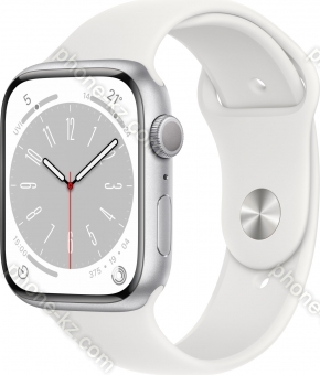 Apple Watch Series 8 (GPS) 45mm aluminium silver with sport wristlet white 