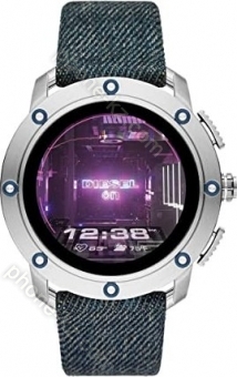 Diesel On Axial silver with Denimarmband blue 