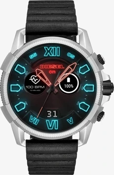 Diesel On Full Guard 2.5 silver/black with leather bracelet black