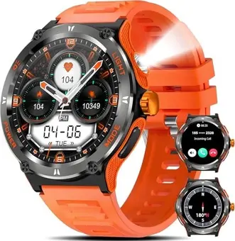 Marsyu Smartwatch men military 1.53" orange
