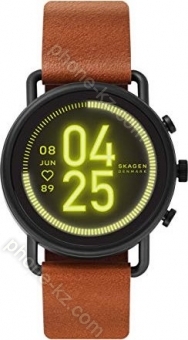 Skagen Connected Falster 3 black with leather bracelet brown 