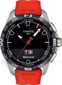 Tissot T-Touch Connect solar black/silver with rubber bracelet red 