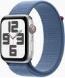 Apple Watch SE 2022 (GPS + cellular) 44mm silver with Sports Loop winterblau 