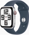 Apple Watch SE 2022 (GPS + cellular) 44mm silver with sport wristlet M/L sturmblau 