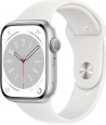 Apple Watch Series 8 (GPS) 45mm aluminium silver with sport wristlet white 
