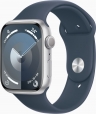 Apple Watch Series 9 (GPS) 45mm aluminium silver with sport wristlet M/L sturmblau 