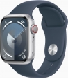Apple Watch Series 9 (GPS + cellular) 41mm aluminium silver with sport wristlet S/M sturmblau 