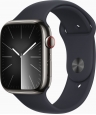 Apple Watch Series 9 (GPS + cellular) 45mm stainless steel graphite with sport wristlet S/M midnight 