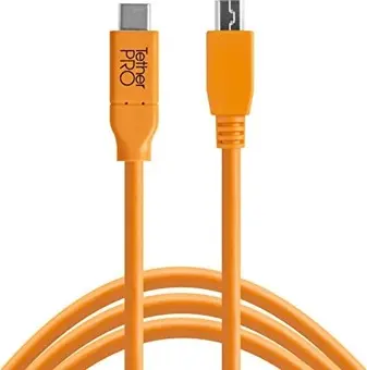 Tether Tools TetherPro USB 2.0 Kabel USB-C/Mini-USB-B 5-Pin 4.6m orange
