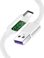 AICase 100W/5A USB C cable with LED load indicator St/St 1.2m white