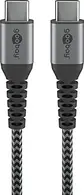 Wentronic USB-C to USB-C textile cable with metal plugn 0.5m grey/silver