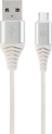 Gembird Premium cotton Braided Type-C USB Charging And Data кабель 2.0m white