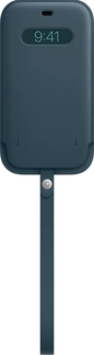 Эпл Айфон 12 Про Макс Leather Sleeve with MagSafe Baltic синий