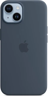 Apple silicone case with MagSafe для iPhone 14 sturmblau