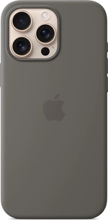 Эпл silicone case with MagSafe для Айфон 16 Про Макс stone серый