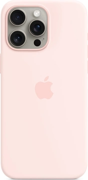 Эпл silicone case with MagSafe для Айфон 15 Про Макс light розовый