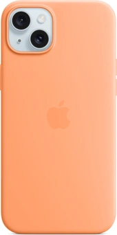 Эпл silicone case with MagSafe для Айфон 15 Плюс Sorbet оранжевый