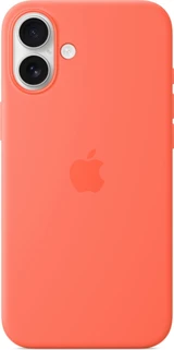 Эпл silicone case with MagSafe для Айфон 16 Плюс mandarin