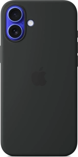 Эпл silicone case with MagSafe для Айфон 16 Плюс черный