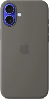 Эпл silicone case with MagSafe для Айфон 16 Плюс stone серый
