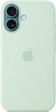 Эпл silicone case with MagSafe для Айфон 16 Aquamarin