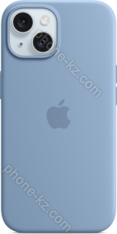 Apple silicone case with MagSafe for iPhone 15 winterblau 