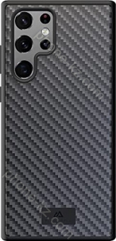 Black Rock Protective case Real carbon for Samsung Galaxy S22 Ultra black 