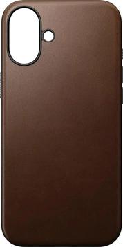 Nomad modern Leather case для Apple iPhone 16 Plus коричневый