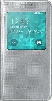 Samsung S-View Cover для Galaxy Alpha silver
