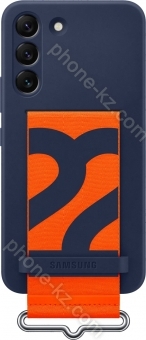 Samsung Silicone Cover with strap for Galaxy S22 Navy 