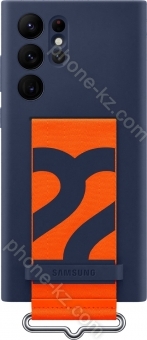 Samsung Silicone Cover with strap for Galaxy S22 Ultra Navy 