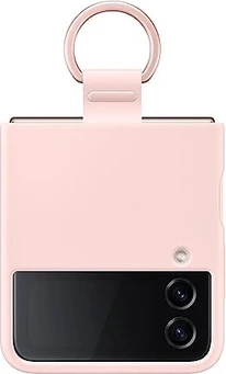 Samsung Silicone Cover with ring для Galaxy Z Flip 4 розовый
