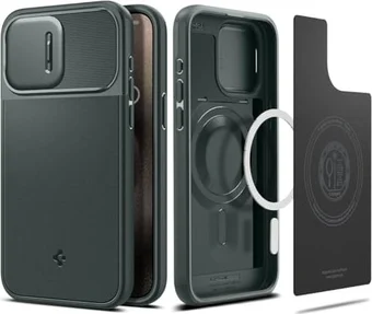 Spigen Optics Armor MagFit для Apple iPhone 15 Pro Abyss Green