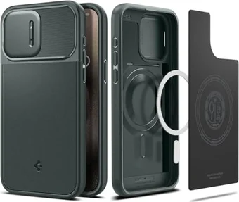 Spigen Optics Armor MagFit для Apple iPhone 15 Pro Max Abyss Green