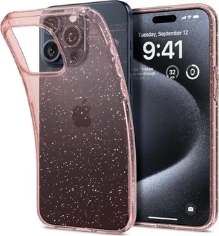 Spigen liquid Crystal Glitter для Apple iPhone 15 Pro Rose quartz