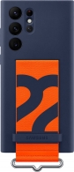 Samsung Silicone Cover with strap for Galaxy S22 Ultra Navy 