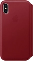 Эпл leather Folio case для Айфон X красный
