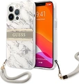 Guess Hard Cover Marble Stripe with strap для Apple iPhone 13 Pro grey