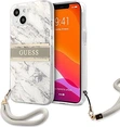 Guess Hard Cover Marble Stripe with strap для Эпл Айфон 13 серый