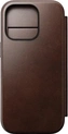 Nomad modern Horween Leather Folio для Apple iPhone 16 Pro Rustic коричневый