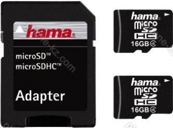 Hama microSDHC 16GB Adapter Kit, Class 4, 2er-Pack