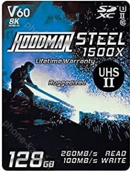 Hoodman Steel Blue R260/W100 SDXC 128GB, UHS-II U3, Class 10