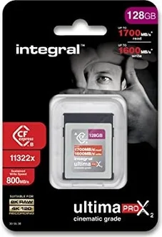 Integral ultima PRO X2 Cinematic R1700/W1600 CFexpress 2.0 Type B 128GB