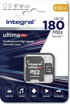 Integral ultima PRO R180/W150 microSDXC 512GB Kit, UHS-I U3, A2, Class 10