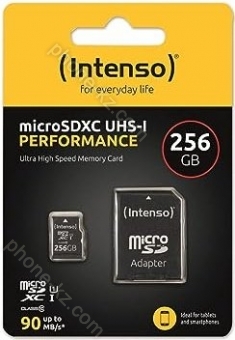 Intenso Performance R90 microSDXC 256GB Kit, UHS-I U1, Class 10