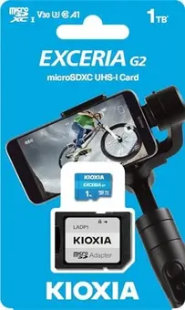 KIOXIA EXCERIA G2 R100/W50 microSDXC 1TB Kit, UHS-I U3, A1, Class 10