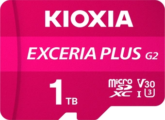 KIOXIA EXCERIA PLUS G2 R100/W90 microSDXC 1TB Kit, UHS-I U3, A1, Class 10