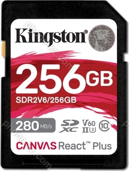 Kingston Canvas React Plus V60 R280/W150 SDXC 256GB, UHS-II U3, Class 10