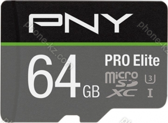 PNY Pro Elite R100/W60 microSDXC 64GB Kit, UHS-I U3, A1, Class 10