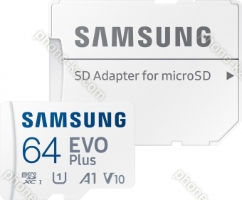 Samsung EVO Plus 2021 R130 microSDXC 64GB Kit, UHS-I U1, A1, Class 10